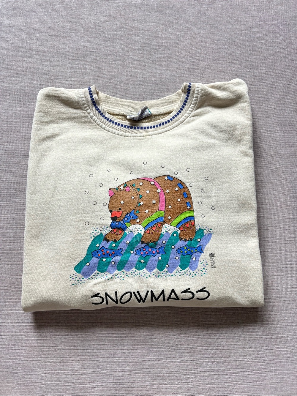 Fresh Produce vintage cotton cream whimsical Xmas sweatshirt iconic sz M
